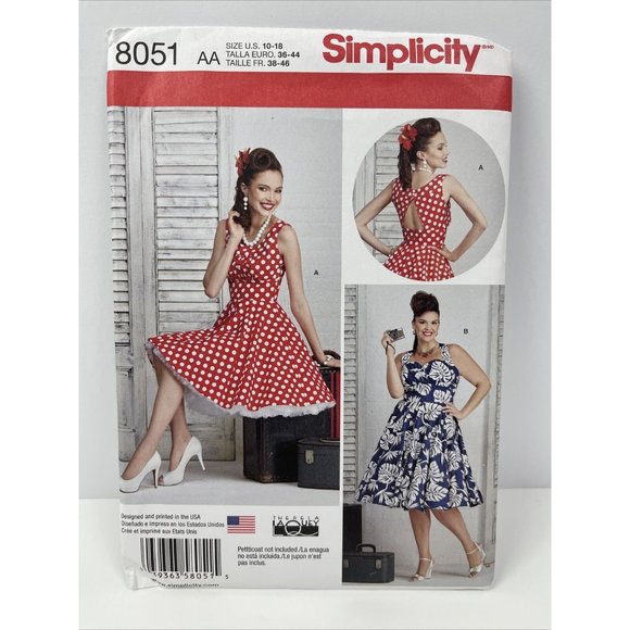 Simplicity Other - Simplicity Pattern 8051 AA Size 10-18 Sun Dress UNCUT pinup rockabilly marilyn